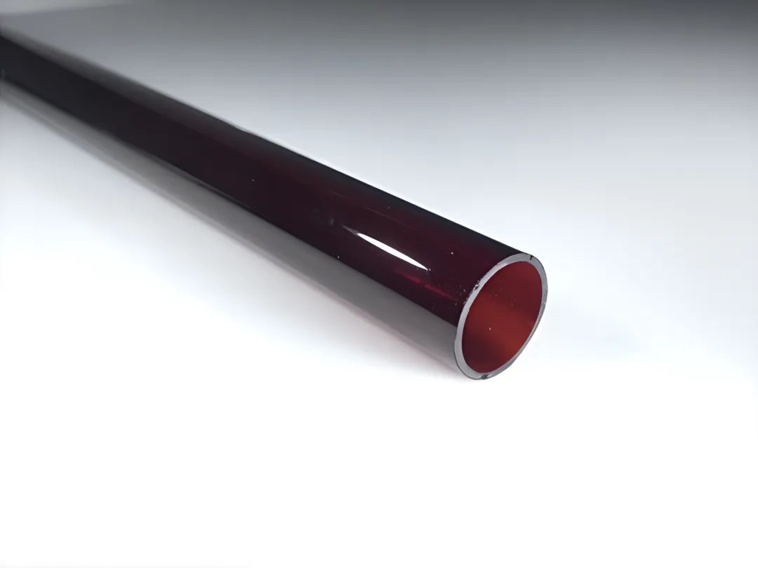 Ruby red glare reduction sleeves for quartz infrared lamps